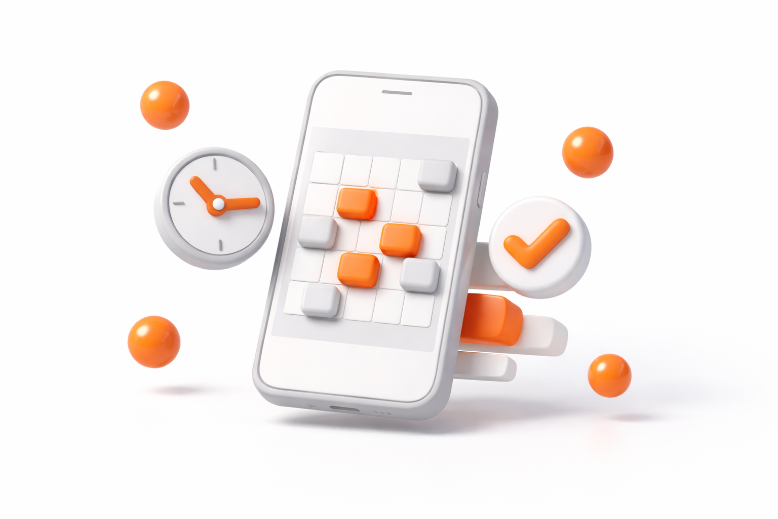 Phone with calendar and scheduling icons