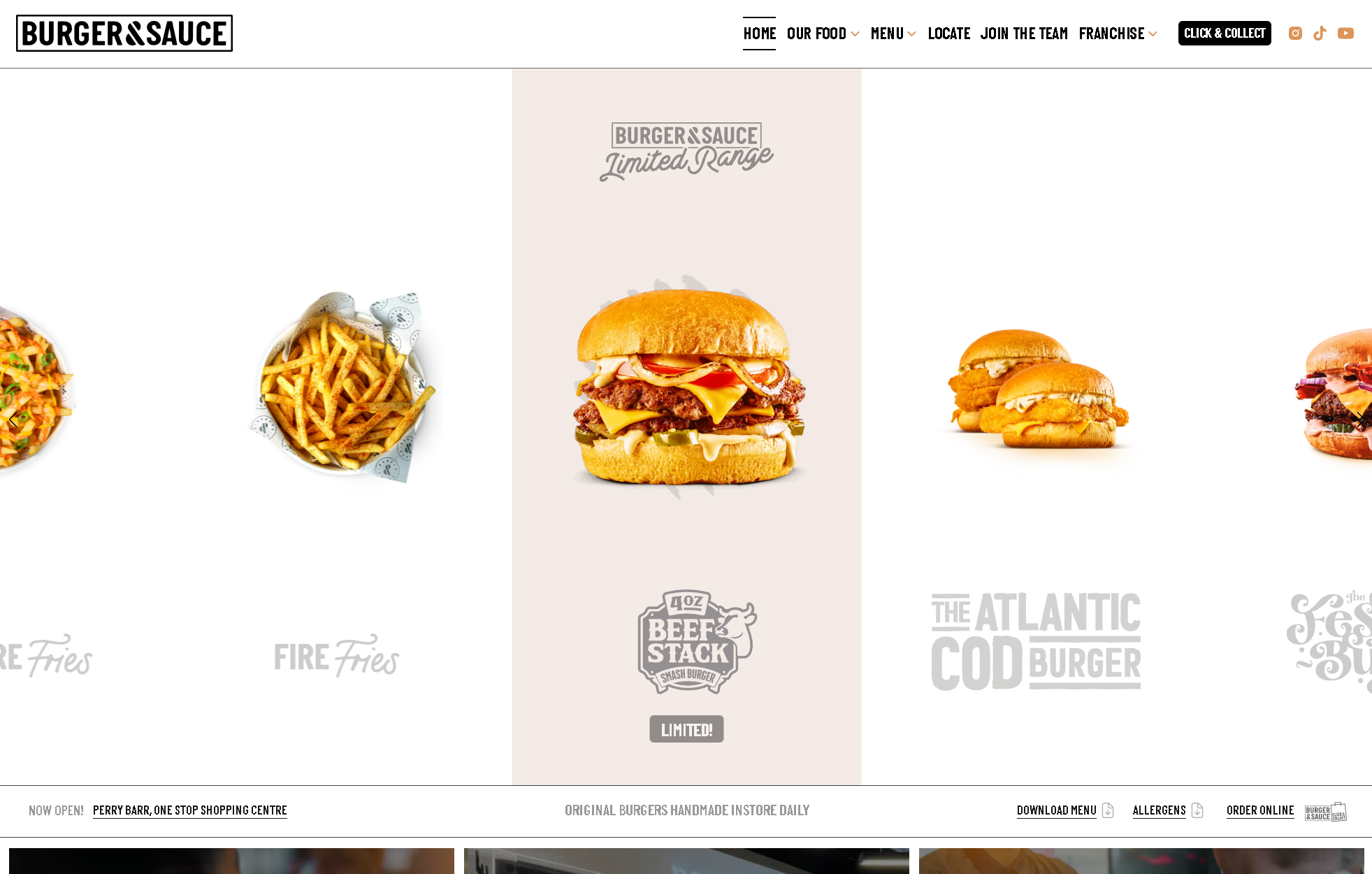 Burger & Sauce website screenshot