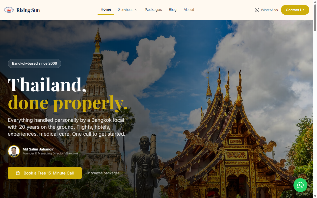 Rising Sun Thailand website screenshot